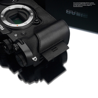 GARIZ Kamera-Ledertasche Schwarz für Fujifilm X-T3, X-T2 Modell: XS-CHXT2BK