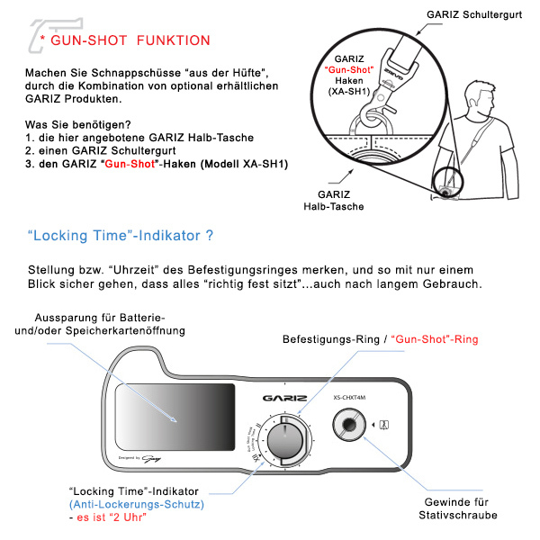 GARIZ Kamera-Ledertasche Schwarz für Fujifilm X-T4 Modell: XS-CHXT4BK
