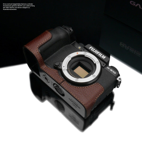 GARIZ Kamera-Ledertasche Braun für Fujifilm X-S10 Modell: XS-CHXS10BR