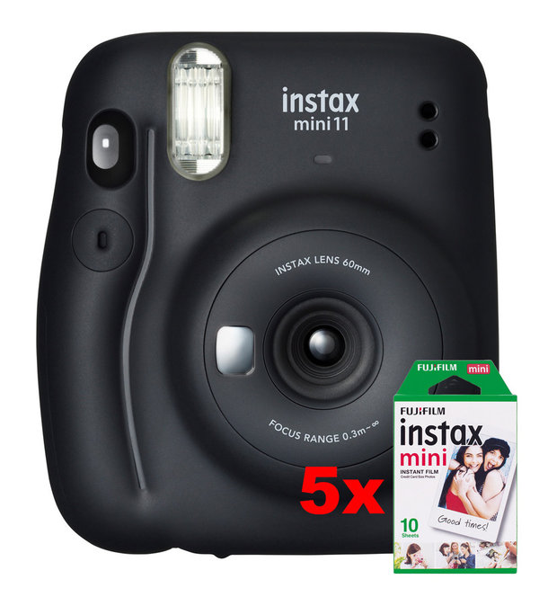 Fujifilm Instax mini 11 Charcoal-Gray SET inkl. 50 Instax Mini Bilder